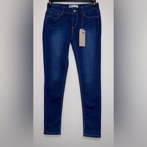New Levi's 535 Women's Size 9M/29 Skinny Dark Blue Wash Low Rise Denim Stretch